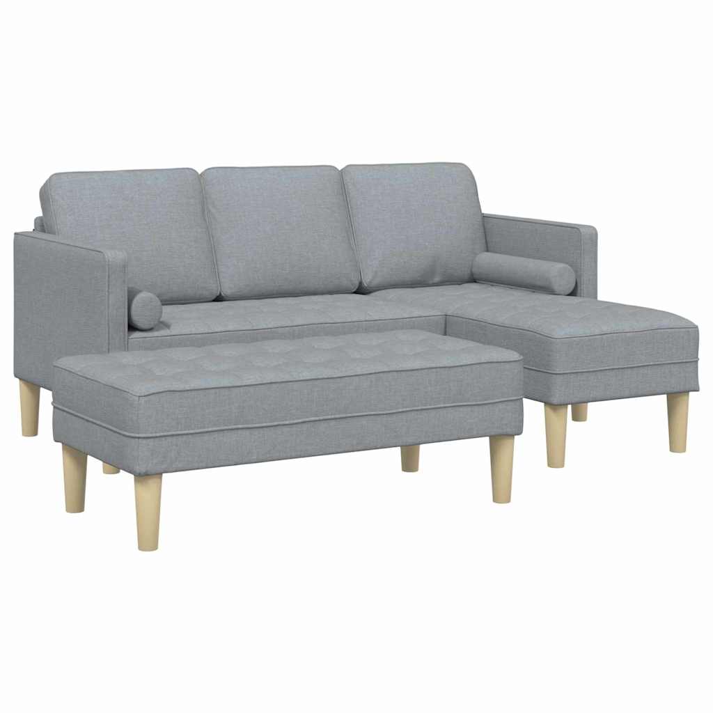 Ensemble de Canapés 2 pcs Gris clair 173 x 131 x 67 cm tissu