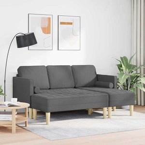 Ensemble de Canapés 2 pcs Gris foncé 173 x 131 x 67 cm tissu