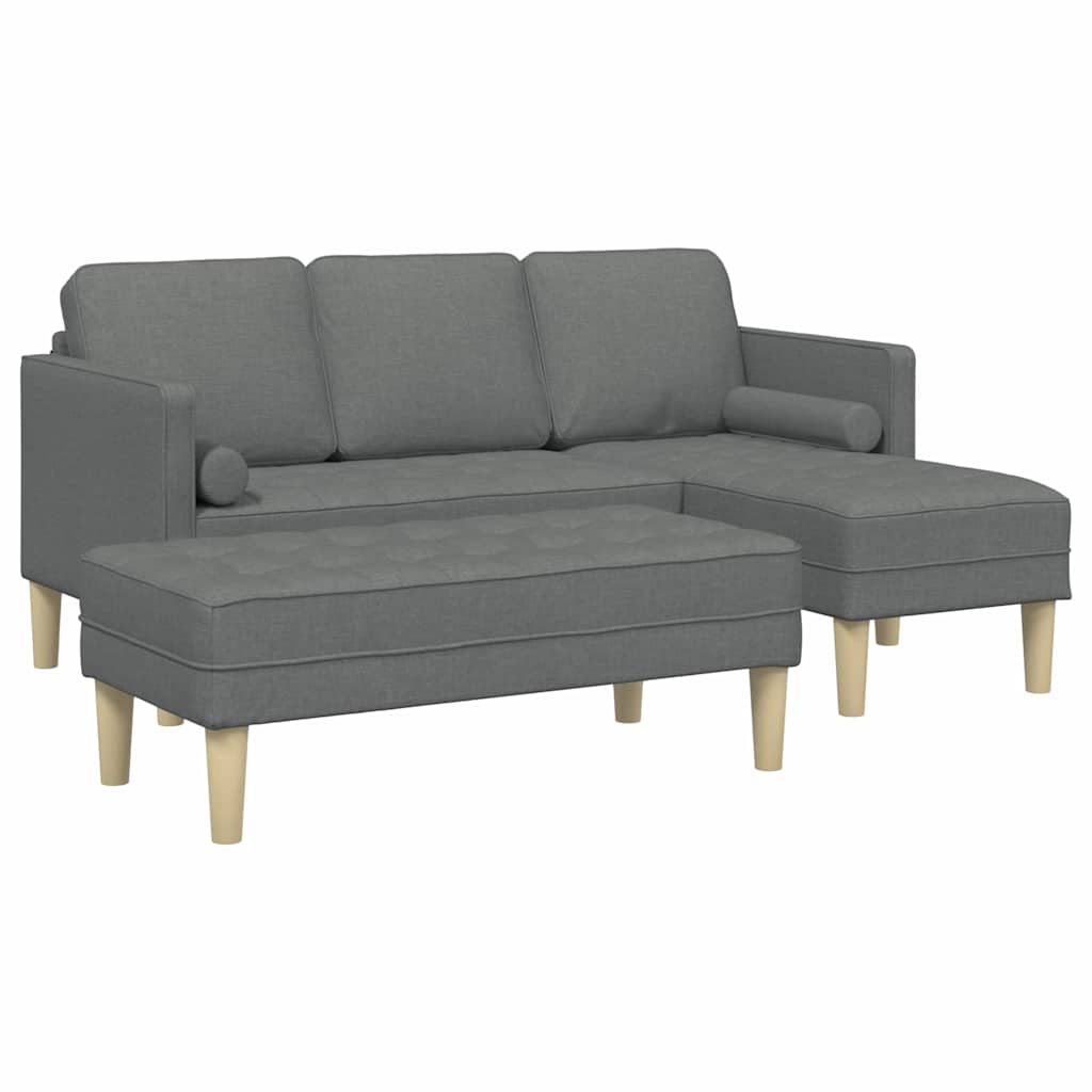 Ensemble de Canapés 2 pcs Gris foncé 173 x 131 x 67 cm tissu
