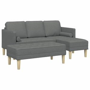 Ensemble de Canapés 2 pcs Gris foncé 173 x 131 x 67 cm tissu