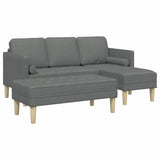 Ensemble de Canapés 2 pcs Gris foncé 173 x 131 x 67 cm tissu