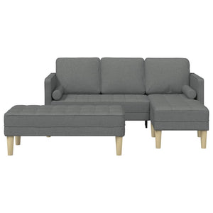 Ensemble de Canapés 2 pcs Gris foncé 173 x 131 x 67 cm tissu