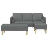 Ensemble de Canapés 2 pcs Gris foncé 173 x 131 x 67 cm tissu