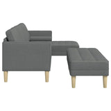 Ensemble de Canapés 2 pcs Gris foncé 173 x 131 x 67 cm tissu