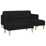 Ensemble de Canapés 2 pcs Noir 173 x 131 x 67 cm tissu