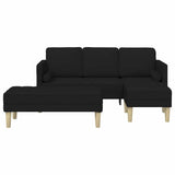 Ensemble de Canapés 2 pcs Noir 173 x 131 x 67 cm tissu