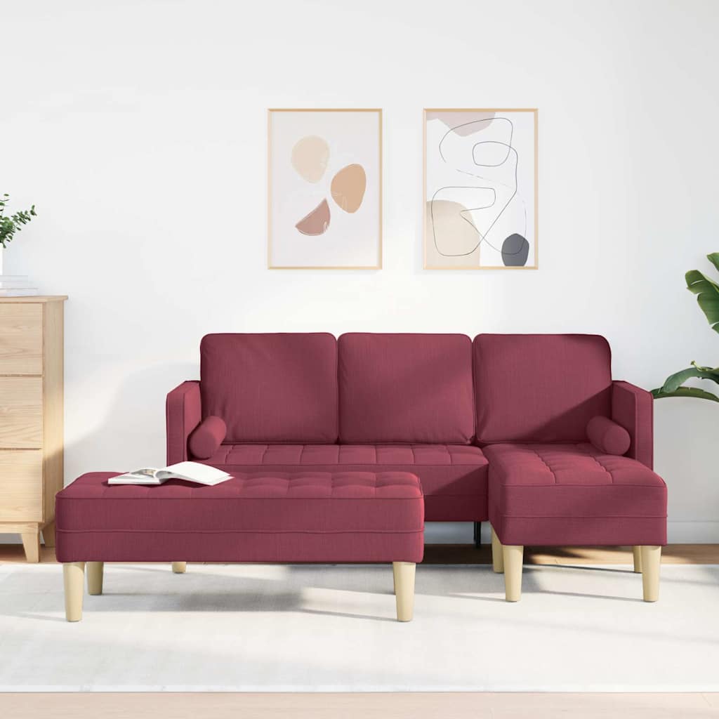 Ensemble de Canapés 2 pcs Rouge bordeaux 173 x 131 x 67 cm