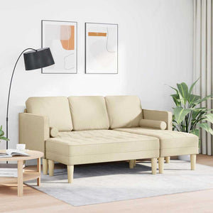Ensemble de Canapés 2 pcs Crème 173 x 131 x 67 cm tissu
