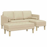 Ensemble de Canapés 2 pcs Crème 173 x 131 x 67 cm tissu