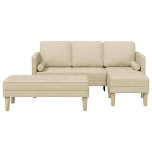 Ensemble de Canapés 2 pcs Crème 173 x 131 x 67 cm tissu