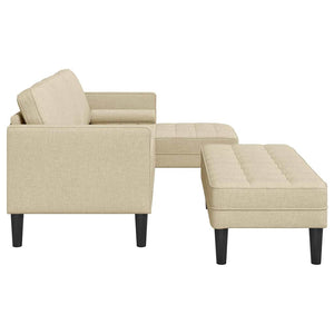 Ensemble de Canapés 2 pcs Crème 173 x 131 x 67 cm tissu
