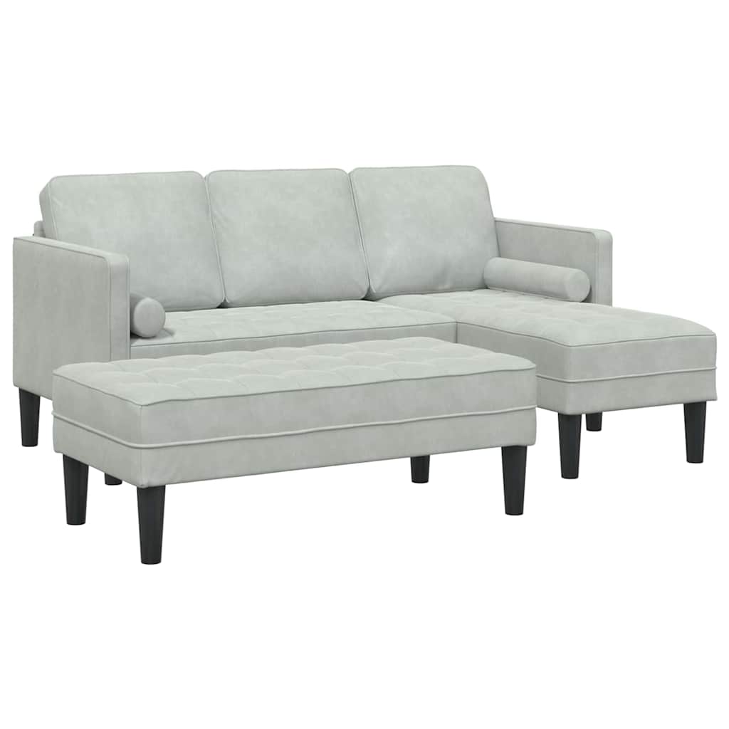 Ensemble de Canapés 2 pcs Gris clair 173 x 131 x 67 cm Velours