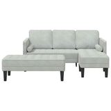 Ensemble de Canapés 2 pcs Gris clair 173 x 131 x 67 cm Velours