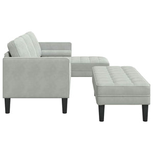 Ensemble de Canapés 2 pcs Gris clair 173 x 131 x 67 cm Velours