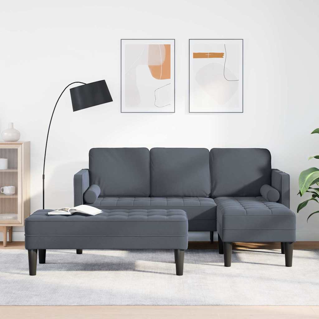 Ensemble de Canapés 2 pcs Gris foncé 173 x 131 x 67 cm Velours