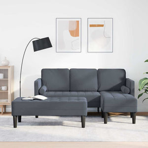Ensemble de Canapés 2 pcs Gris foncé 173 x 131 x 67 cm Velours