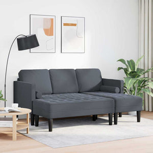 Ensemble de Canapés 2 pcs Gris foncé 173 x 131 x 67 cm Velours
