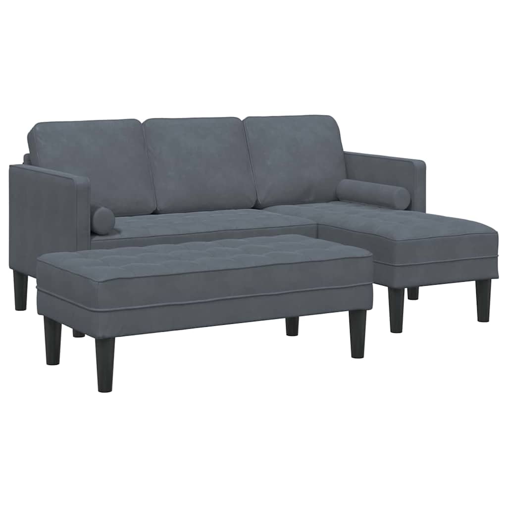 Ensemble de Canapés 2 pcs Gris foncé 173 x 131 x 67 cm Velours
