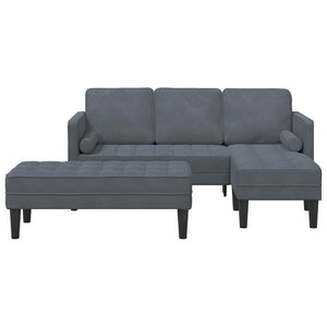 Ensemble de Canapés 2 pcs Gris foncé 173 x 131 x 67 cm Velours