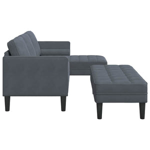 Ensemble de Canapés 2 pcs Gris foncé 173 x 131 x 67 cm Velours