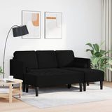 Ensemble de Canapés 2 pcs Noir 173 x 131 x 67 cm Velours