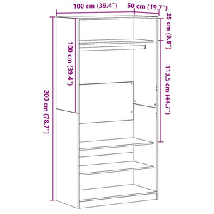 Armoire Chêne noir 100 x 50 x 200 cm Bois d'ingénierie