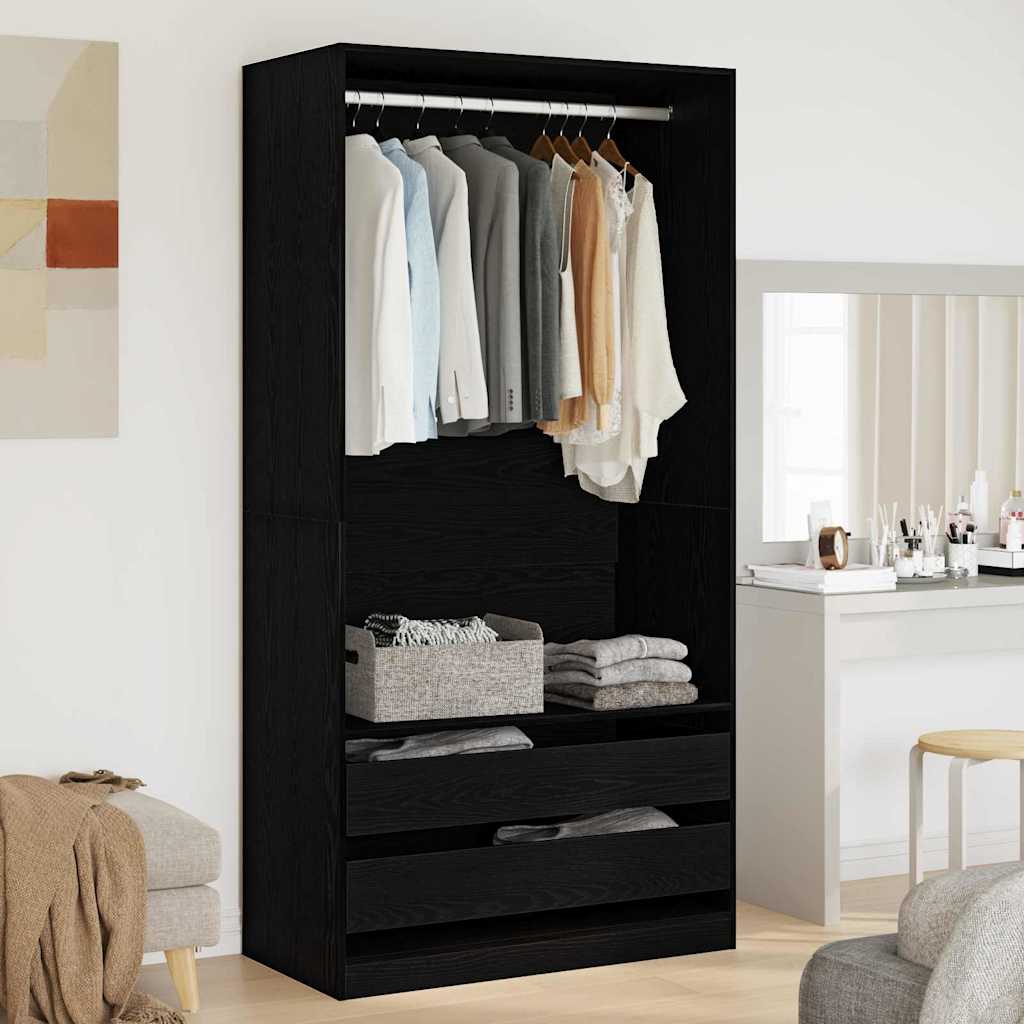 Armoire Chêne noir 100 x 50 x 200 cm Bois d'ingénierie