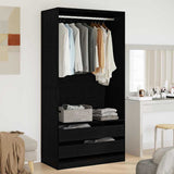 Armoire Chêne noir 100 x 50 x 200 cm Bois d'ingénierie