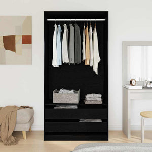 Armoire Chêne noir 100 x 50 x 200 cm Bois d'ingénierie