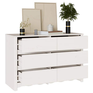 Commode Drammen Blanc 111 x 43 x 73,5 cm Bois de pin massif