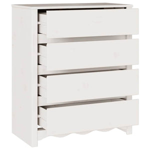 Commode Drammen Blanc 76,5 x 40 x 91 cm Bois de pin massif