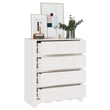 Commode Drammen Blanc 76,5 x 40 x 91 cm Bois de pin massif