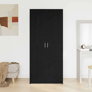 Armoire avec stockage Noir 80 x 51 x 180 cm Bois d'ingénierie
