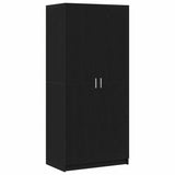 Armoire avec stockage Noir 80 x 51 x 180 cm Bois d'ingénierie