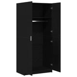 Armoire avec stockage Noir 80 x 51 x 180 cm Bois d'ingénierie