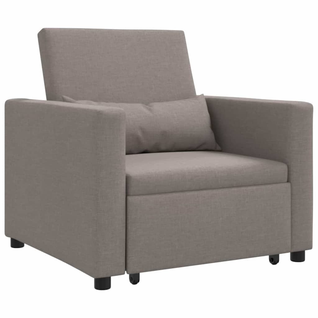 Canapé Lit Simple avec des roues Taupe 90 x 165 x 87 cm tissu