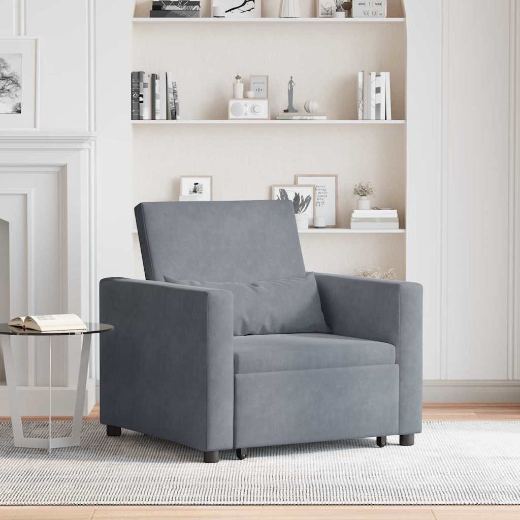 Canapé Lit Simple Gris foncé 90 x 165 x 87 cm Velours