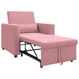 Canapé Lit Simple Rose clair 90 x 165 x 87 cm Velours