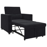 Canapé Lit Simple avec des roues Noir 90 x 165 x 87 cm Velours