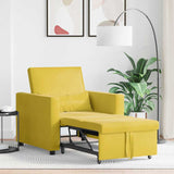 Canapé Lit Simple avec des roues Jaune 90 x 165 x 87 cm Velours