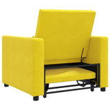 Canapé Lit Simple avec des roues Jaune 90 x 165 x 87 cm Velours