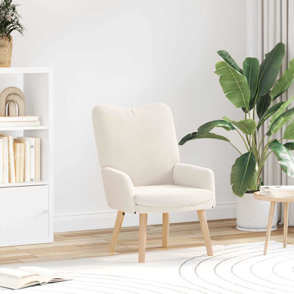 Fauteuil relaxant Crème 63 x 67 x 94 cm tissu