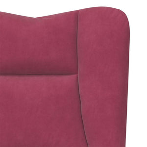 Fauteuil relaxant Rouge bordeaux 63 x 67 x 94 cm Velours