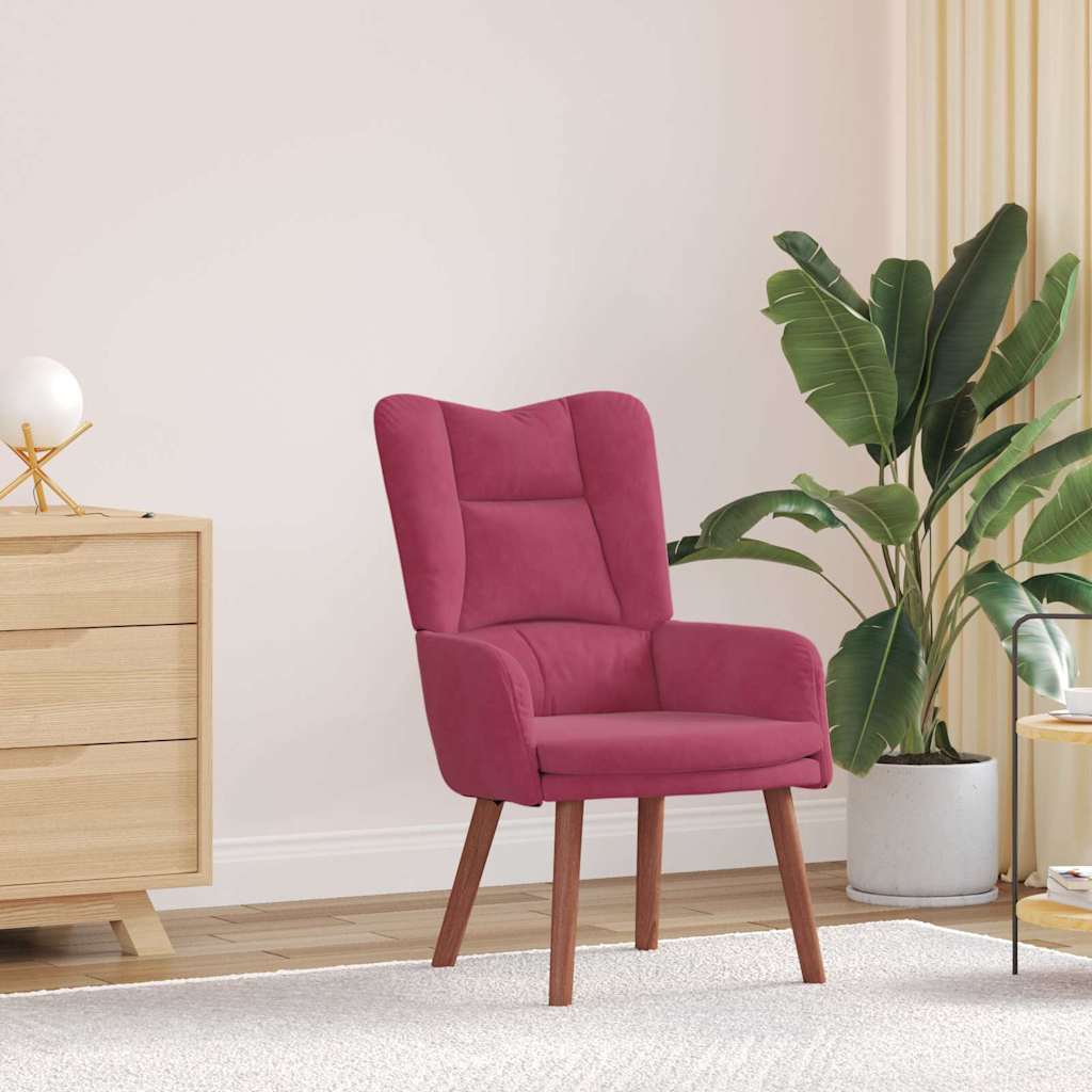 Fauteuil relaxant Rouge bordeaux 63 x 67 x 94 cm Velours