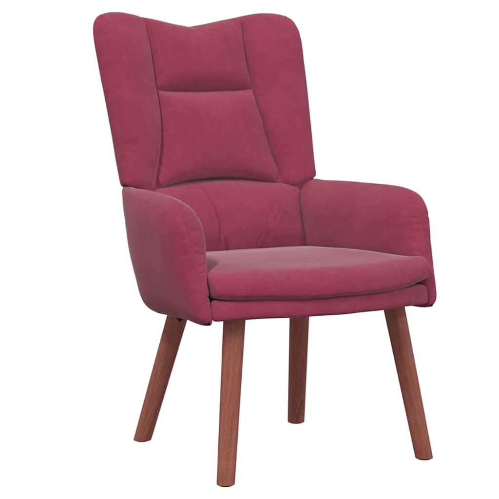 Fauteuil relaxant Rouge bordeaux 63 x 67 x 94 cm Velours