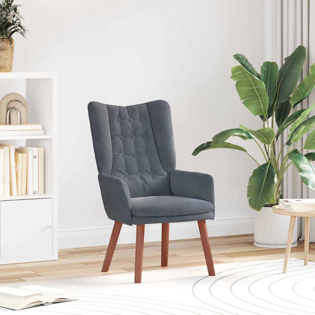 Fauteuil relaxant Gris foncé 63 x 67 x 94 cm Velours