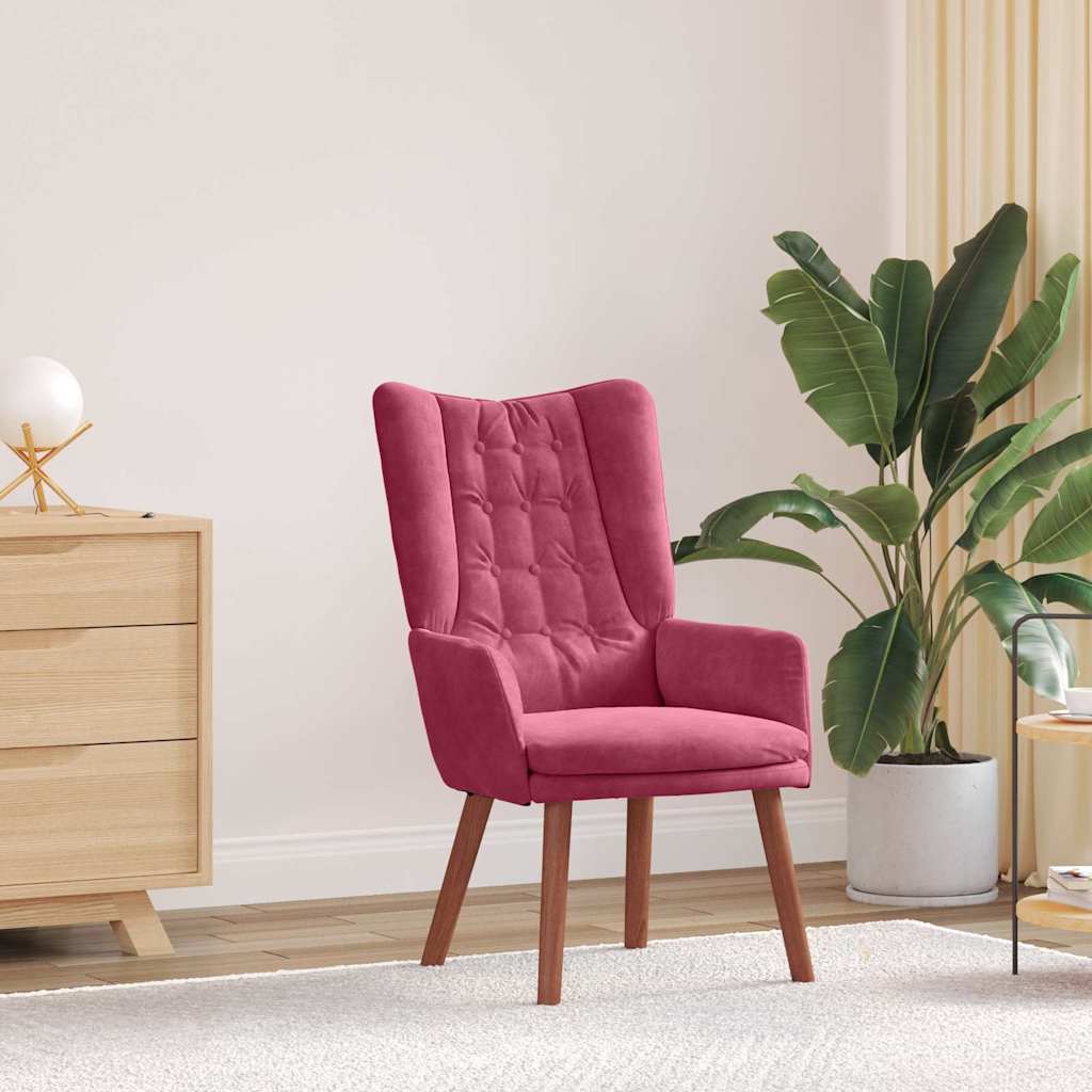 Fauteuil relaxant Rouge bordeaux 63 x 67 x 94 cm Velours