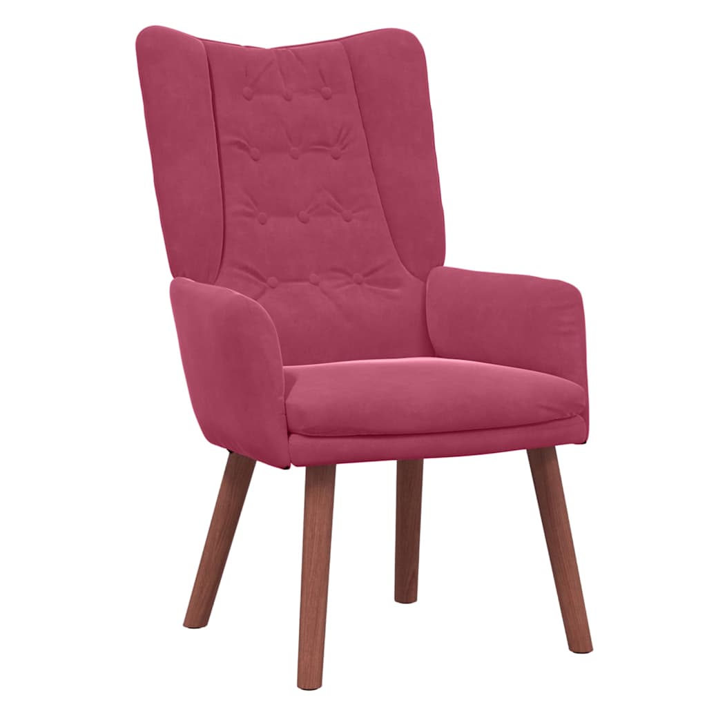 Fauteuil relaxant Rouge bordeaux 63 x 67 x 94 cm Velours