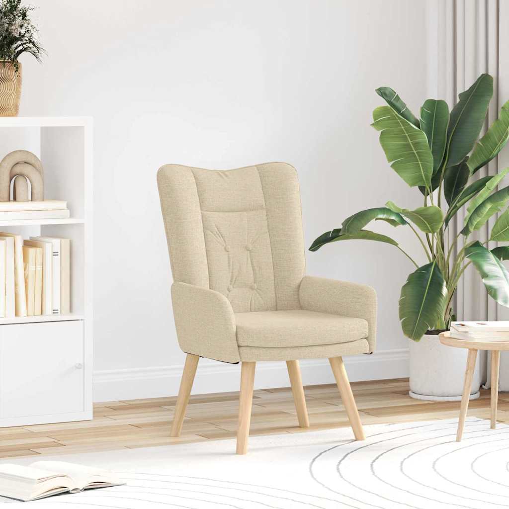 Fauteuil relaxant Crème 63 x 67 x 94 cm tissu