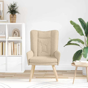 Fauteuil relaxant Crème 63 x 67 x 94 cm tissu